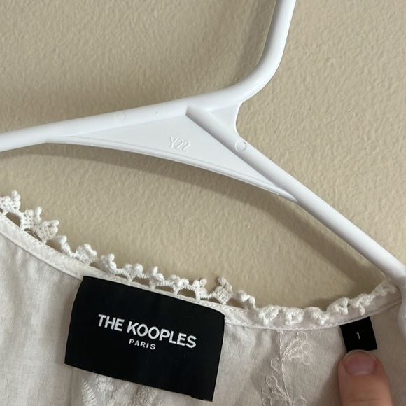 The Kooples Ecru Cotton Top with Smocks and Flowers - Picture 6 of 10